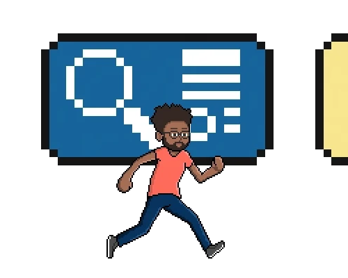 An illustration of person running in a sprint